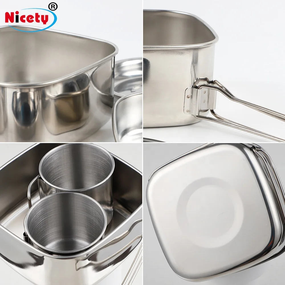 4PCS Round Camping Cookware Pot Set - nicety