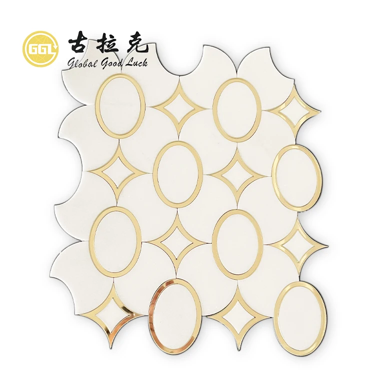 Chinese Waterjet Marble Mosaic Tile For Bathroom Glass Mosaic For Sales