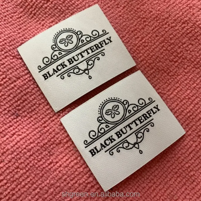 舒适50d纱线编织面料标签,缝制服装面料标签