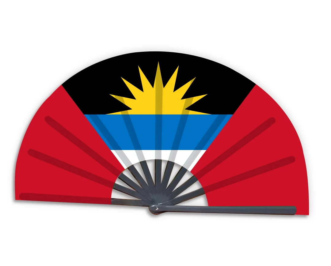 Groothandel 2022 Op maat bedrukte nationale vlag van Algerije Opvouwbare bamboe handwaaier_voghion.com