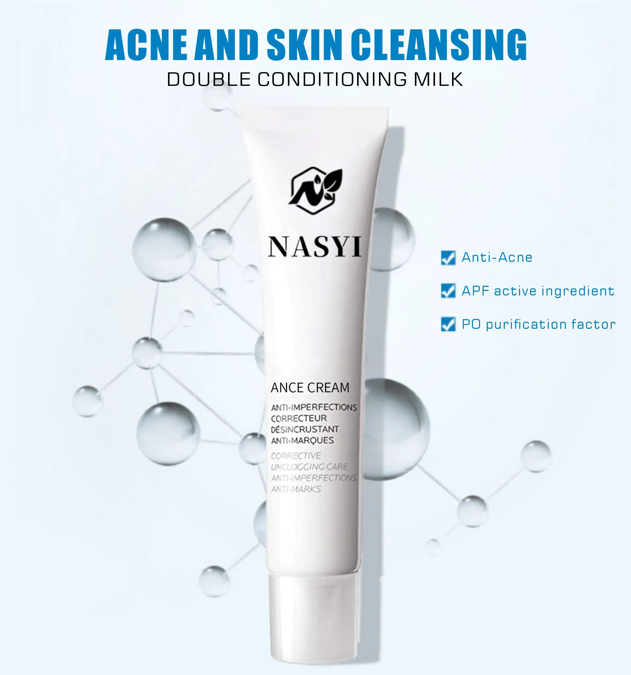 Salicylic Acid Anti Acne Face Cream Private Label Pimple Pore Shrink