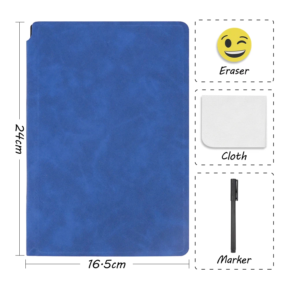 Notebook Dry Erase Office Monthly Program Manuscript Text Drawing Exercises A5 Reusable Whiteboard