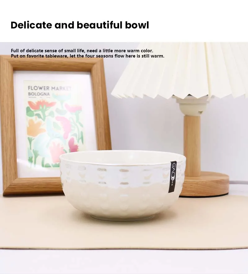 High Quality Custom Ceramic Bowl With Pearl Glazed Promotional Ceramic Bowl