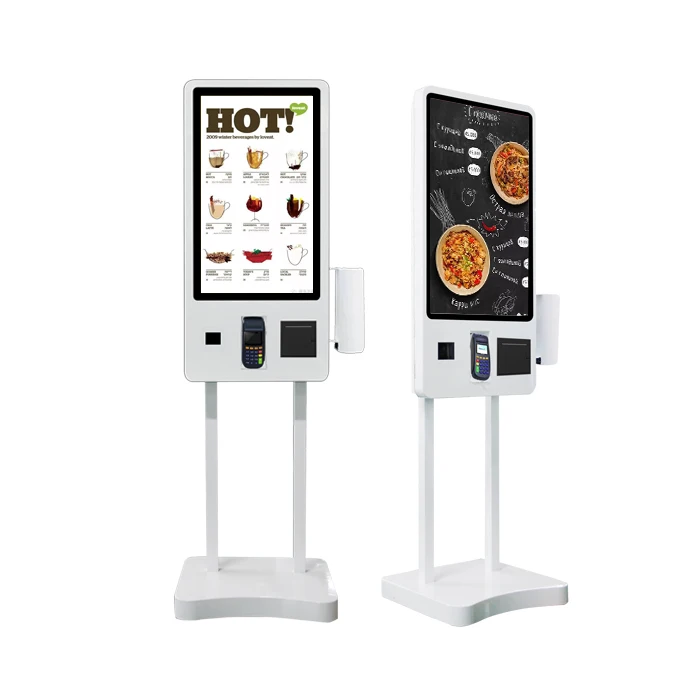 Restaurant Pager System Self Ordering Touch LCD Kiosk With NFC Pos Card Reader Function