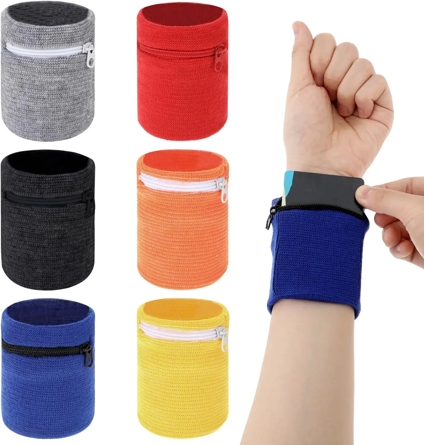 Sport Sweat Absorption Wallet Pouch Wrist Strap Bag Women Zipper