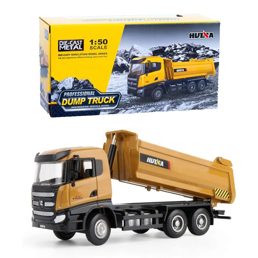 Huina 1718 Alloy Dump Truck 1/50 Scale Diecast Toy - Heavy Duty