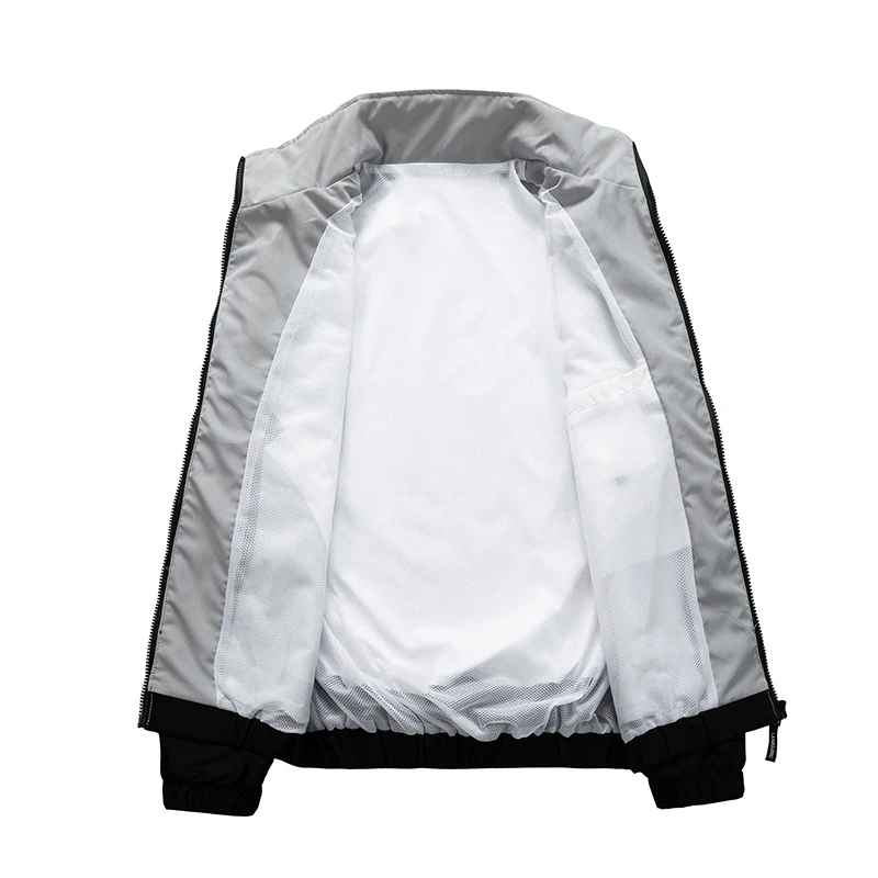 Men's Autumn Outdoor Zipper Up Windbreaker Custom Patchwork Sport Casual Mens Trench Jacket_voghion.com