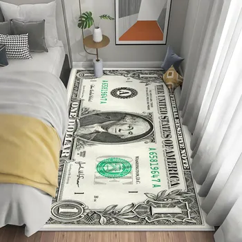 Creative dollar floor mat currency rectangular personality bedside blanket wear-resistant money dollar Benjamin Franklin