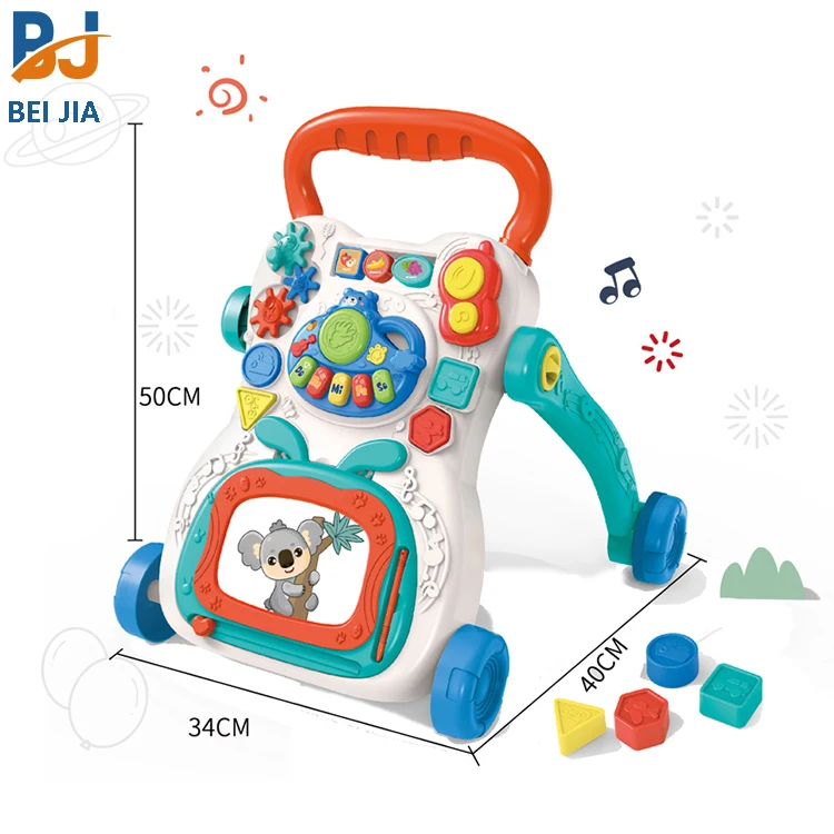 Multifunction toddler push stroller car walking toys with drawing board musical activity center baby learning walker