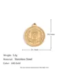 Front and back french republic coin pendant - gold