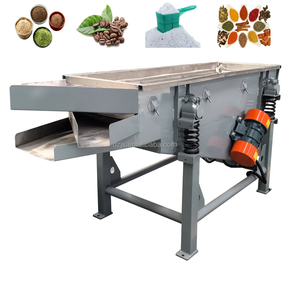 DZJX Limestone Hot Durable Linear Vibrating Screen for Plastics Coal Powder Soybean Vibro Screening Wood Pellets