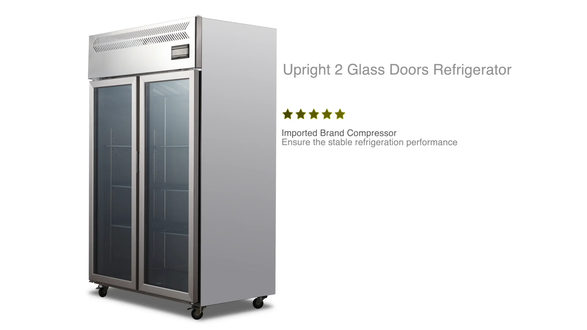 Hot Sell 1000l Double Door Fridge Commercial Sidebyside Upright