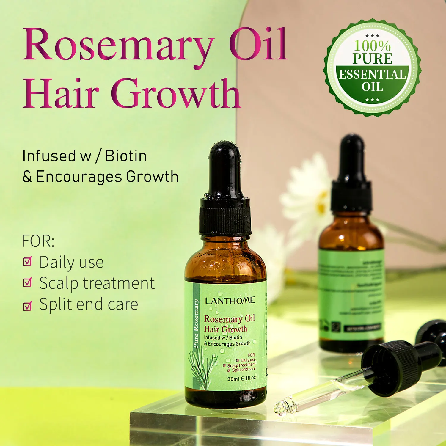 Oem Odm Private Label Rosemary Essential Oil Accelerate Hair Growth