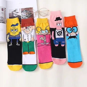 Unisex Cotton Socks With Sweet Animal Patterns, Cartoon Socks, Colourful Funny