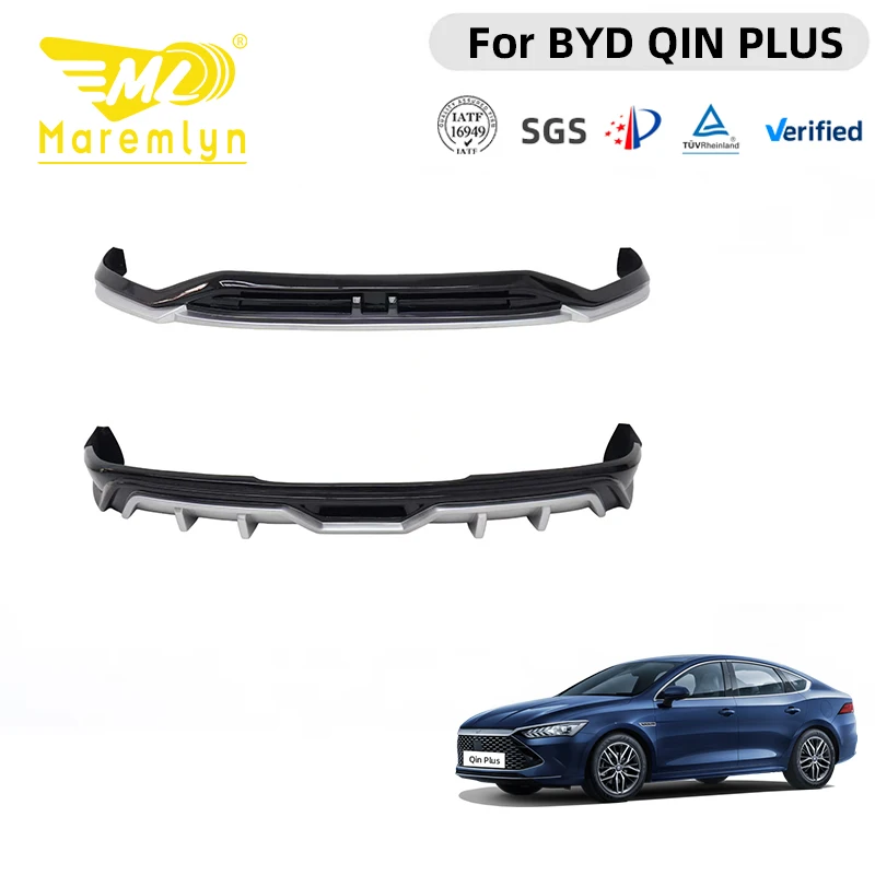 Maremlyn Body Kit For BYD Qin Plus Front Bumper Lip Rear Diffuser Side Skirts Spoiler ABS Carbon Fiber Look Exterior Parts