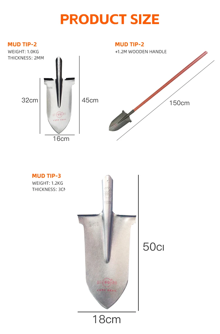 product factory direct sale farming tools  agricultural round spade shovel with wooden handle-2