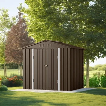 Pent Roof Bicycle Storage Shed with Rain Gutter and Locking System for Backyard and Garden Shed