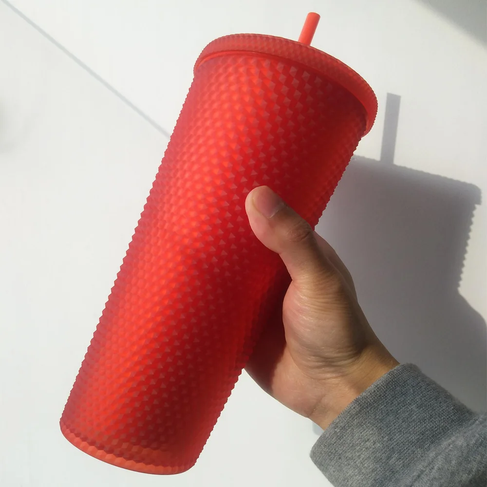 24 унции, холодная чашка без БФА, матовый зеленый Акриловый стакан с крышкой и логотипом на заказ