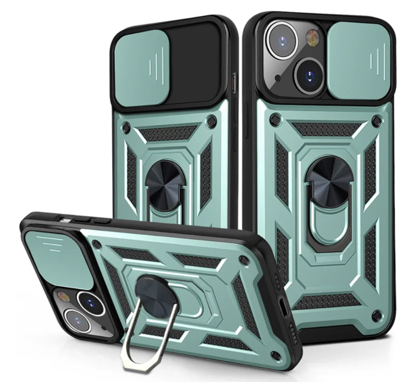 2in1 with Build in Screen Protector TPC and PC Drop Crash Shock Resistance Phone Holder Mobile Phone Cover Shockproof