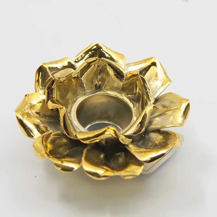 Factory Price Rose Ceramic Gold Candle 