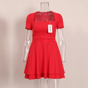 New XXTAXN Dresses Women's Summer Casual Dress Short Sleeved Midi Dress