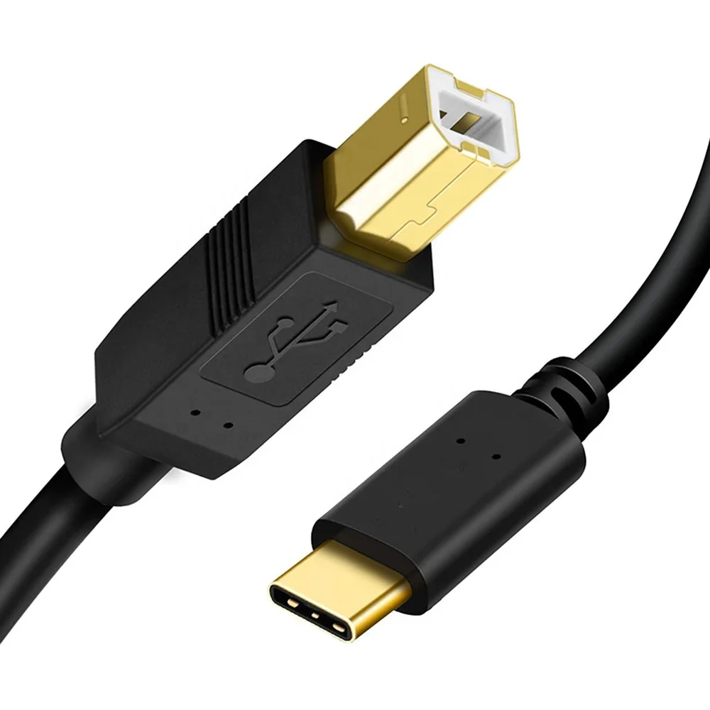 USB Type C to USB 2.0 Type B Printer Scanner Cable Compatible for for DJ Controller MIDI Keyboard Piano Scanner and More