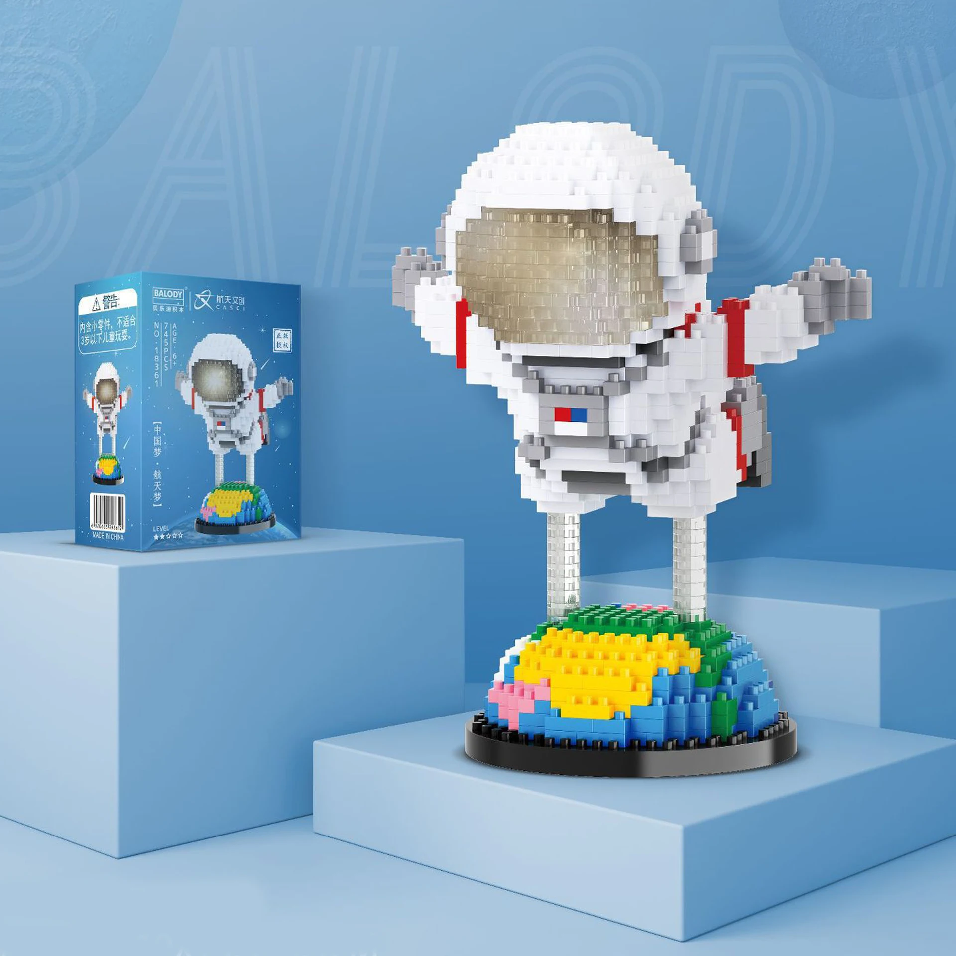 Micro Diamond Building Blocks Moon Satellite Planet Spaceman Construction Educational Bricks Toys for Kids Astronaut