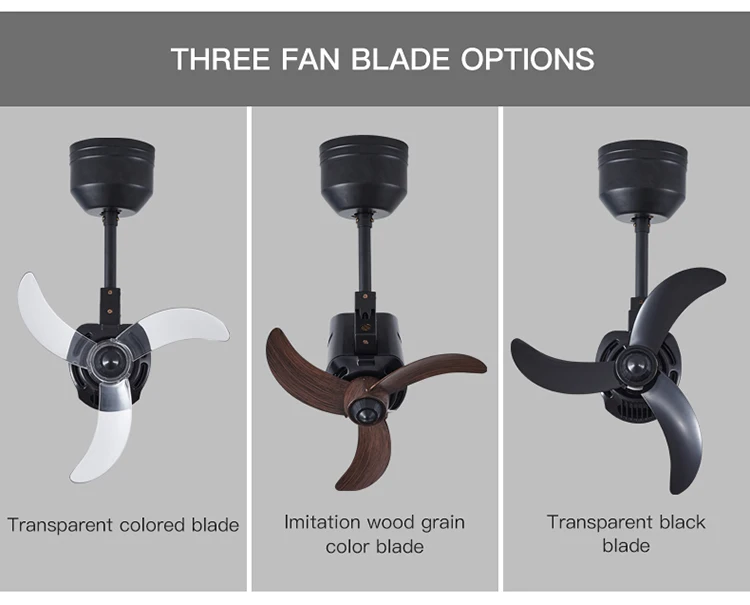 16 Inch Small Size Ceiling Fan 120 Degrees Rotation 3 Abs Blades High Speed Mini Fan With Remote