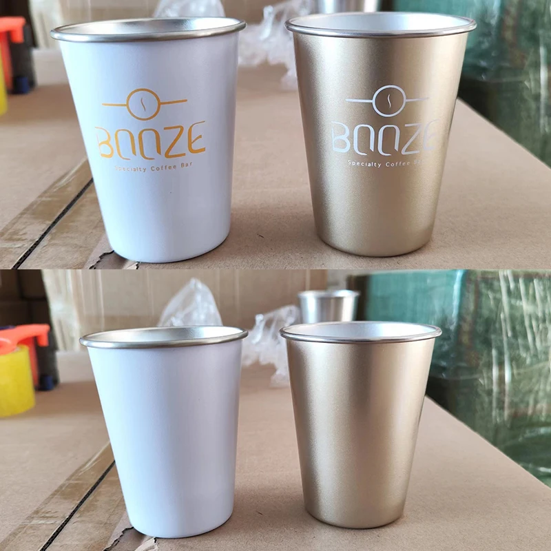Custom Color Changing Stacking Stainless Steel Vacuum Mug Gold Cup Recyclable Party Cups Cold Beverage 20 oz 500 ml