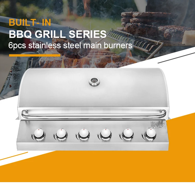 Wholesale 6 Burner Stainless Steel Built In Gas Bbq Grills Gas Bbq