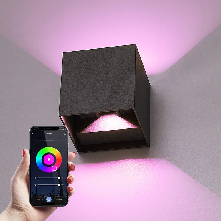 Benory 24V Garden Wall Light Loxone PWM DMX RGBW 12W up Down Licht 2000-6000K Tunable White DALI KNX Tuya Wifi Outdoor Lighting