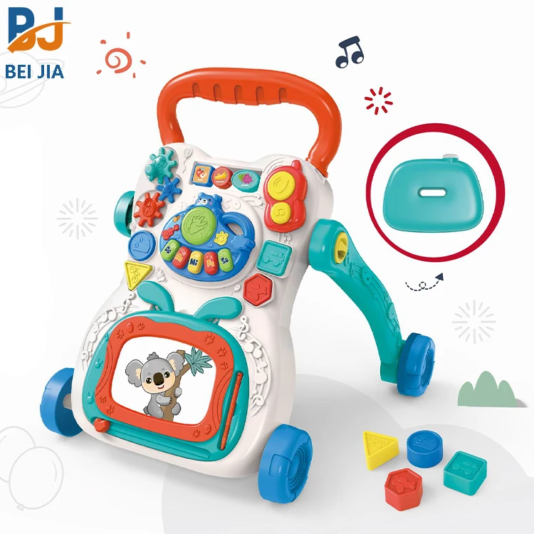 Multifunction toddler push stroller car walking toys with drawing board musical activity center baby learning walker