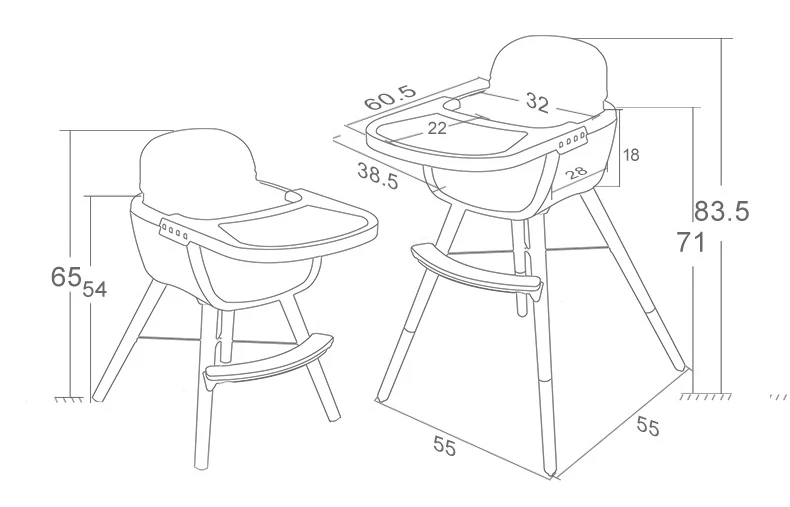 Best-selling Baby Dining Chair Multifunctional Dining Seat Home Children Learn to Sit Solid Wood Children's Dining Table Chair