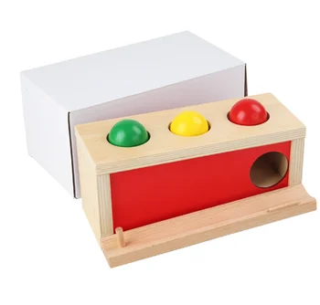 New Arrival Montessori Teaching Aids Kids Early Education Enlightenment Wooden Knocking Ball Box Toys