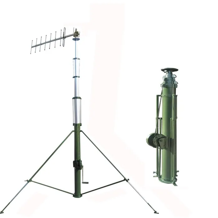 Заводская розетка полевая телескопическая мачта для транспортного средства 20 м ручная лебедка