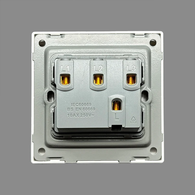 VNX PC Switch Panel 10A 250V Electric 2 Gang 1Way / 2 Way Home Wall Light Switch British Standard for Office