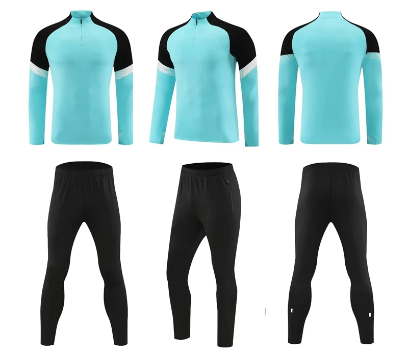 Wholesale 2024 Men's Sports Wear Breathable Plus Size 2-Piece Sweatsuit Set Football & Soccer Tracksuits for Gym Training