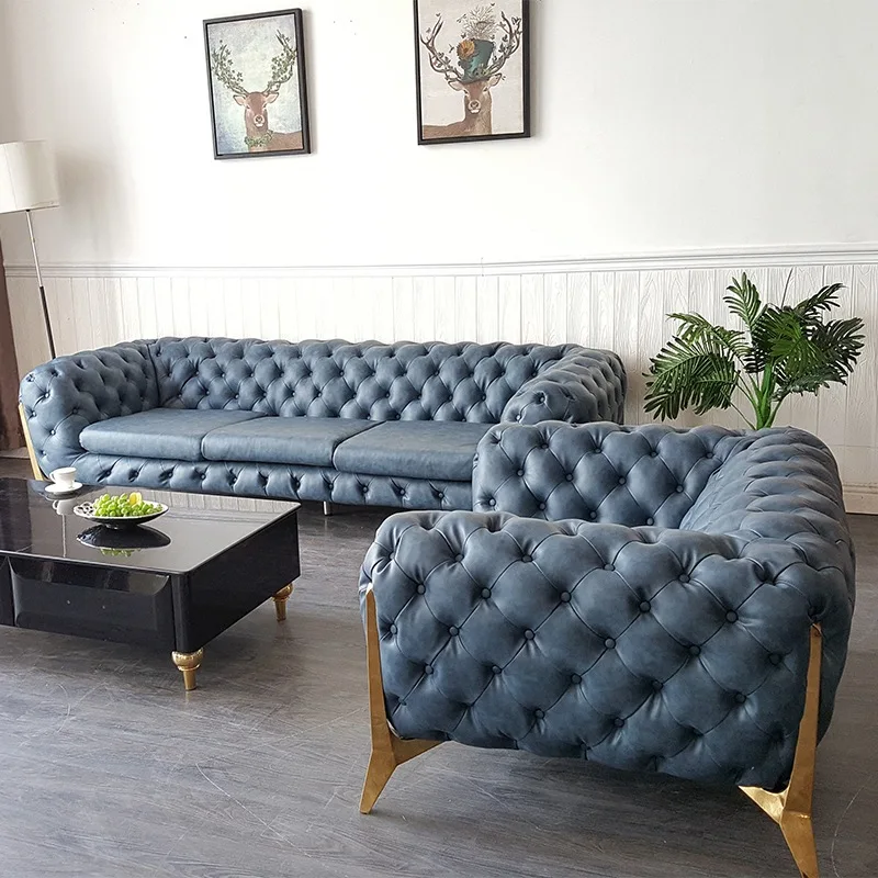 Luxury Custom Order Sofa Design Villa Furniture Living Room Velvet Sofa