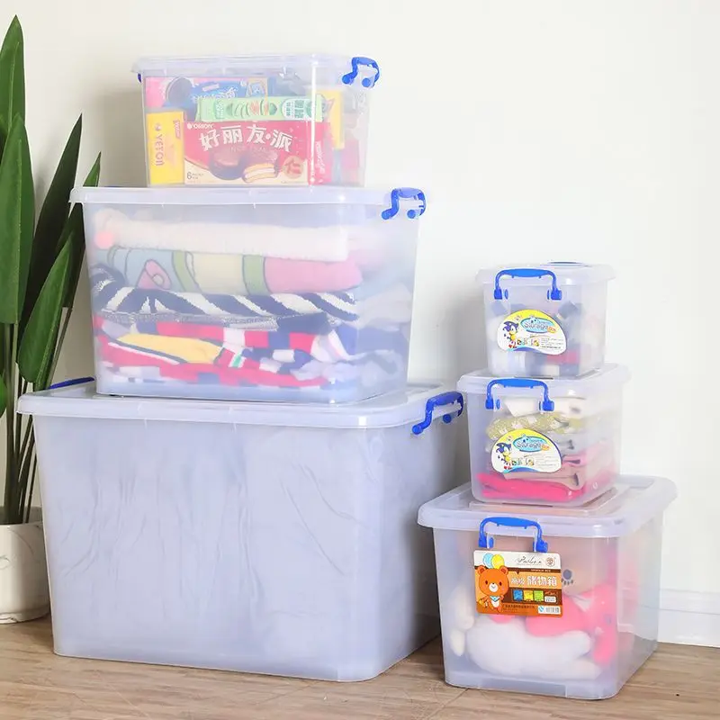 Оптовая продажа бытовая прозрачная пластиковая коробка для хранения с