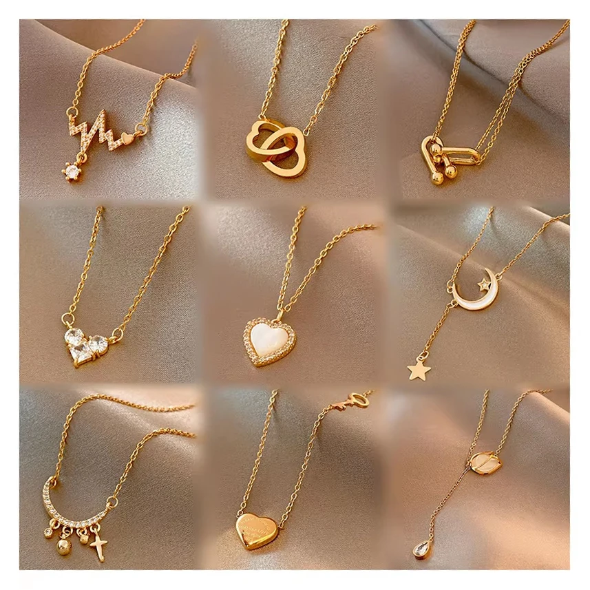 [Golden dew] 韓国☆18K Gold☆Happy heart 3 Necklace Amazon.com: The World Jewelry Center 14k Real Yellow Gold