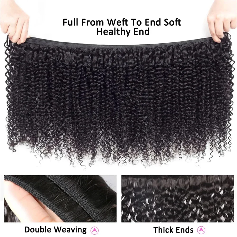 12A Afro Kinky Curly Hair Bundles Oferta Extensões de tecelagem brasileira virgem_voghion.com