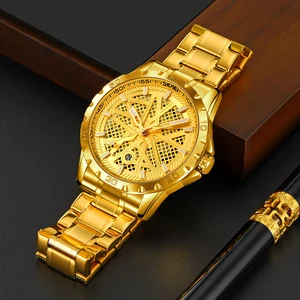 SKMEI 9337 Men's Retro Luxury Sports Quartz Watch 3BAR Water Resistant Stainless Steel Strap Luminous Chronograph