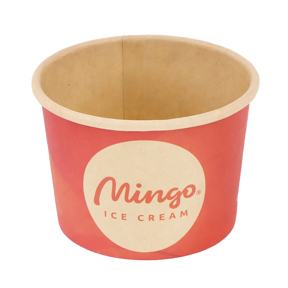 Wholesale custom logo biodegradable disposable 2.5oz 4oz 5oz 6oz 8oz 10oz paper ice cream cups with lid