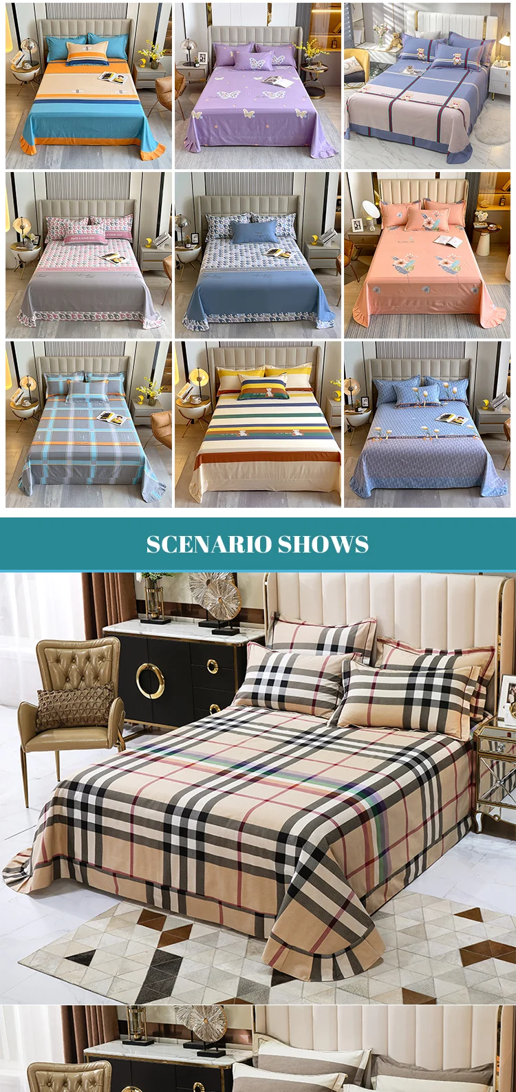 Thick Winter Bed Sheet Digital Print Pure Cotton Bed Flat Sheet Bed