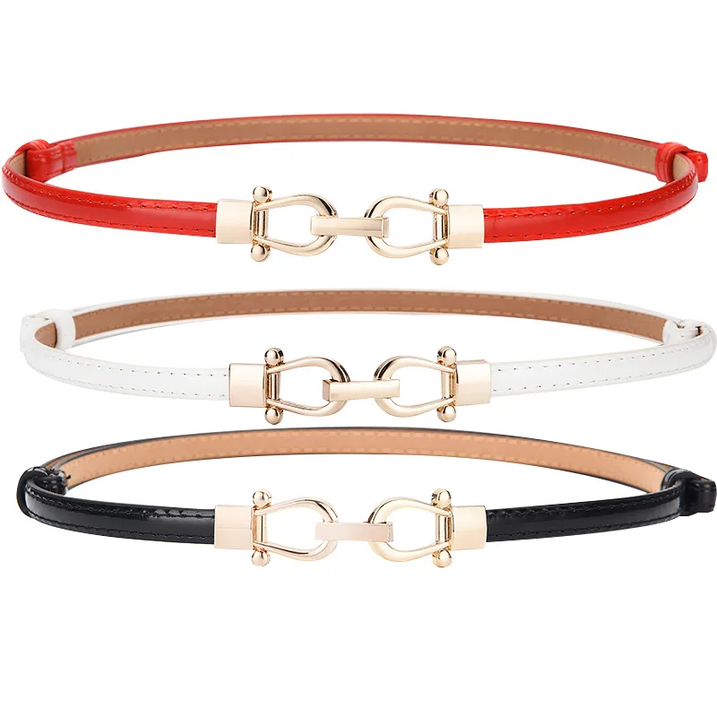 Тонкие регулируемые ремни из искусственной кожи золотого цвета с пряжкой