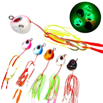 Alien Yan Yue 60-200g Luminous Lure Jigging Lead Artificial Hard Bait for Sea Boat Fishing Without Hooks – Metal Jig – view 5