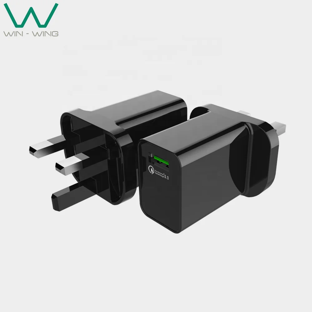 Usb Uk Plug Wall Charger QC 3.0 5V/9V/12V 18W USB Charger US EU AUS UK PLUG
