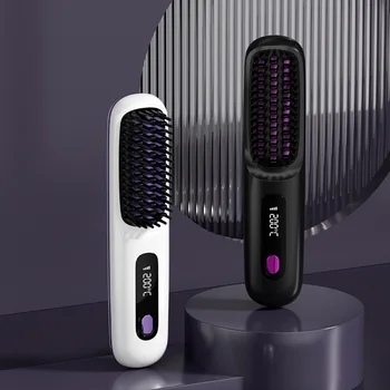 New Model Rechargeable Portable Electric Hair Straightener Home Wireless Dual Use Straightening Curling Volumizing Pet Grooming