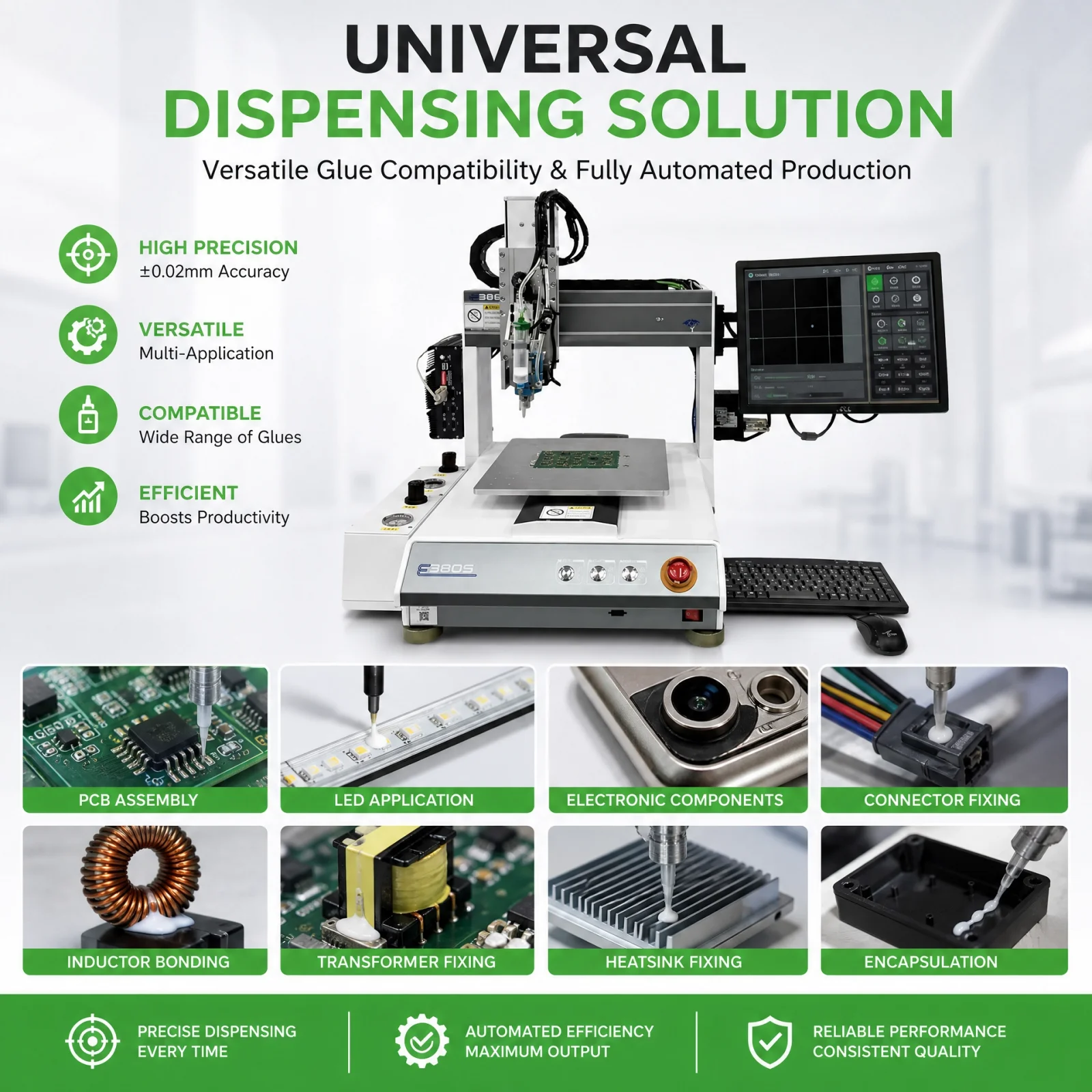 3 Axis Desktop Ccd Visual Pneumatic Injection Valve Epoxy Resin Adhesive Cnc Automatic Glue Dispenser Dispensing Machine Robot