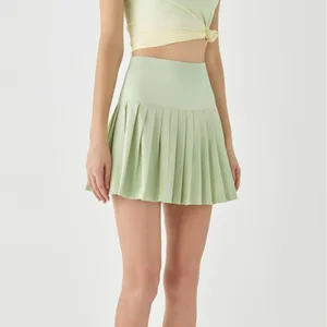 Women's Casual Anti-Walking Tennis Pleated Skirt Sunscreen Two-Piece Outer Wear Breathable Sports Skirt for Summer